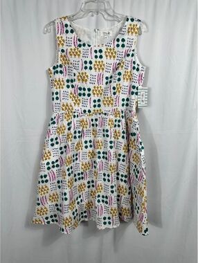 Tulip B Sleeveless Fit & Flare Dress with Abstract Print Size Large